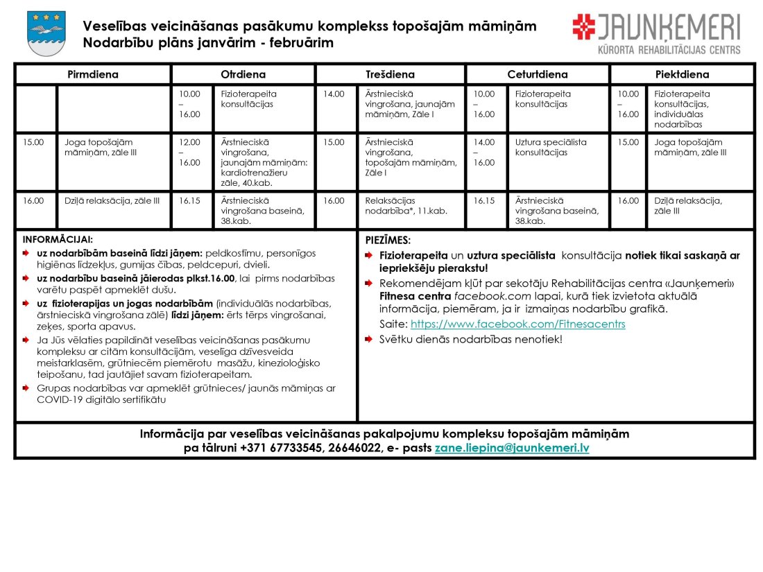 Nodarbību plāns topošajām māmiņām